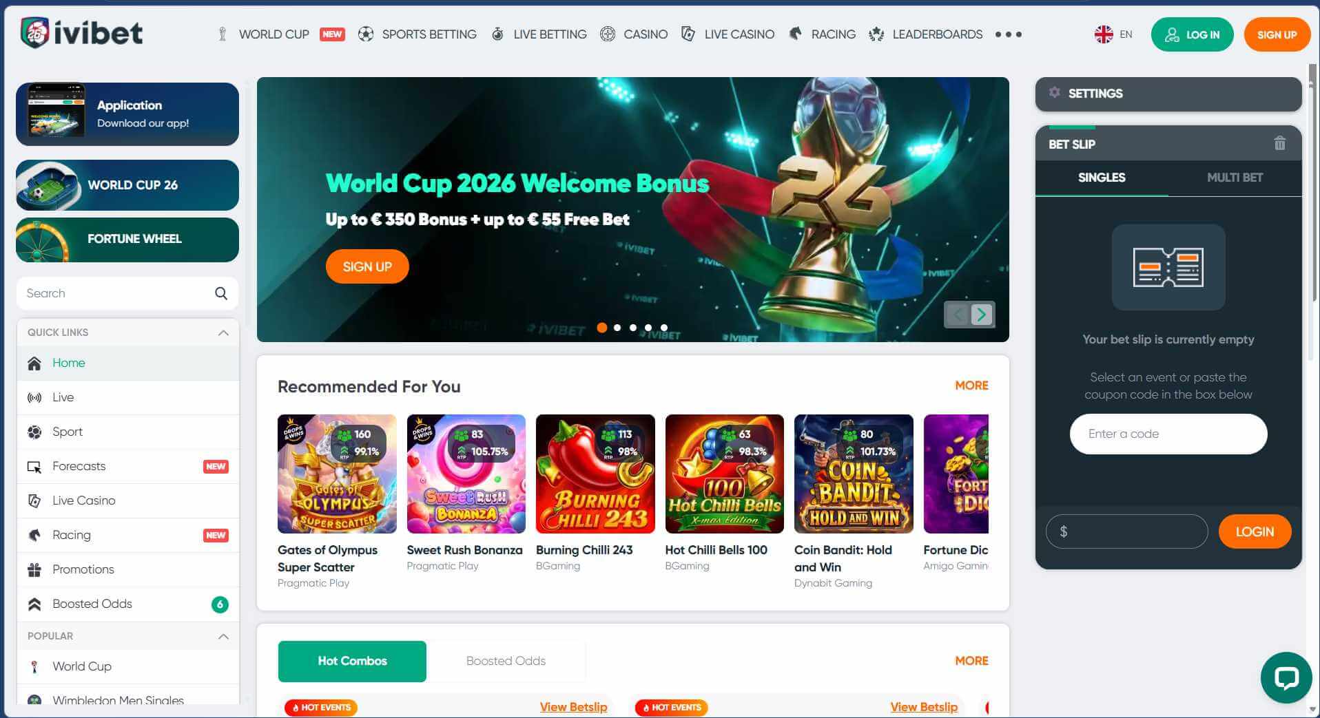Ivibet website screenshot
