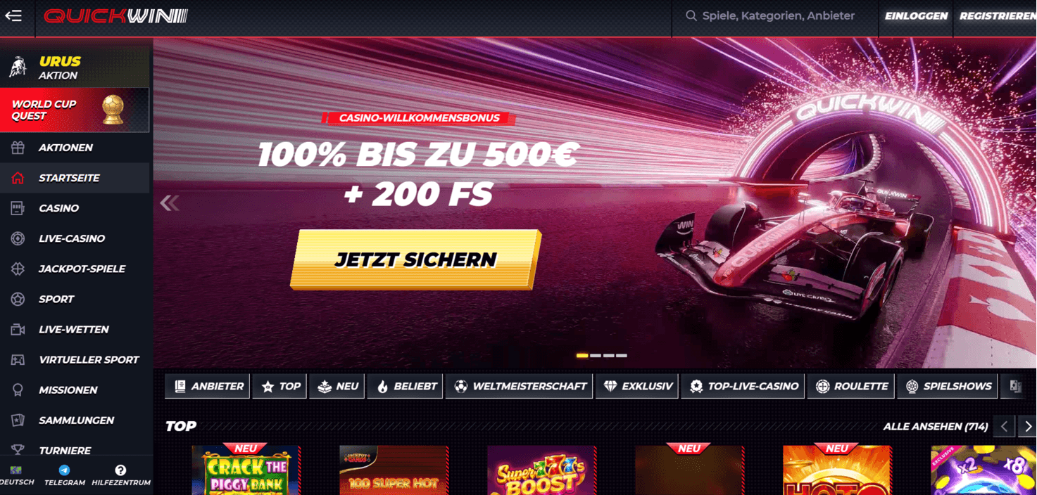 Quickwin website screenshot